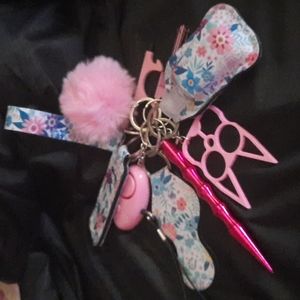 Womens Self Defense Wristlet Keychain floral pink ( price is firm)